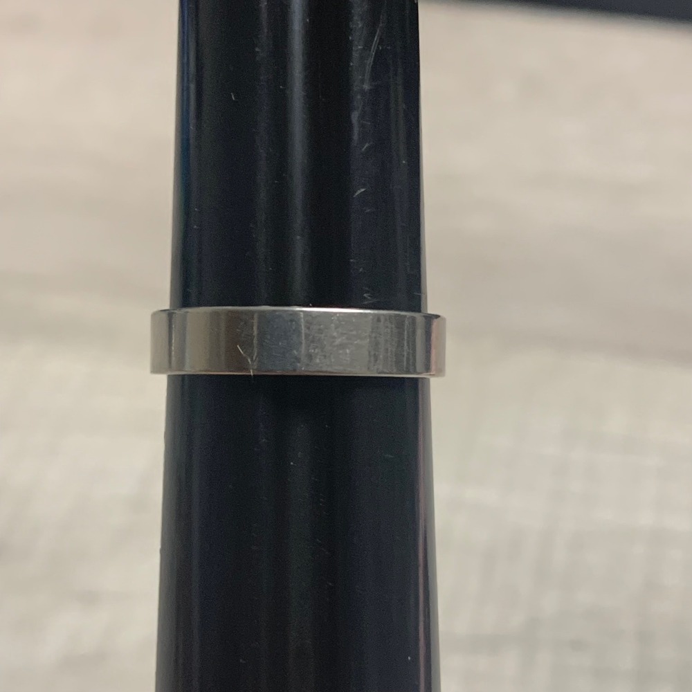 Unbranded Silver Tone Flat Band Ring Size 9 Minimalist Wedding Band 4749